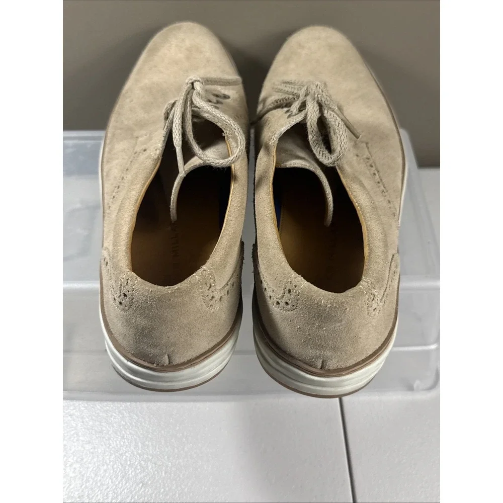 Peter Millar Plain Toe Derby Tan Suede Leather Oxford Shoes Mens Size 10 MS18F15